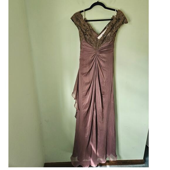 Jade by Jasmine Mocha Gown Special Occasion Bridesmaid Prom Cocktail Dress - Picture 10 of 16